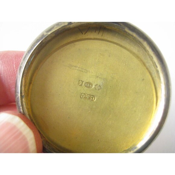 Continental Antique Enamel Sterling Silver Locket Pendant 1920s Guilloche 925 - Picture 8 of 8